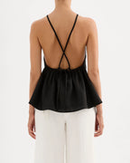 Ziba Linen Top - Black by Nude Lucy - view 7