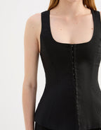 Quinn Linen Vest - Black by Nude Lucy - view 5