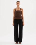 Hermione Mesh Top - Chocolate by Nude Lucy - view 3