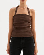 Hermione Mesh Top - Chocolate by Nude Lucy - view 4