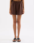 Theo Linen Short - Chocolate by Nude Lucy