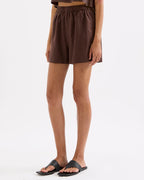 Theo Linen Short - Chocolate by Nude Lucy - view 4