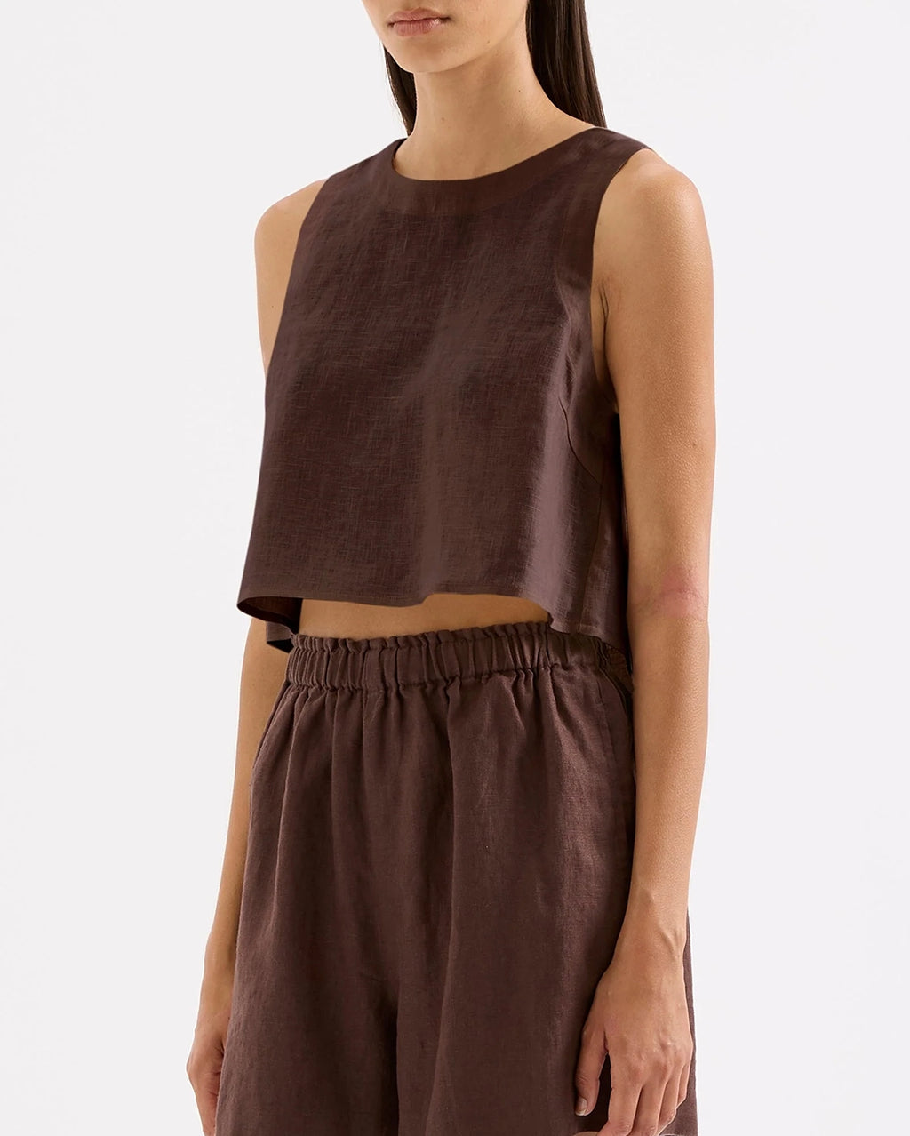 Sian Linen Top - Chocolate by Nude Lucy - view 3