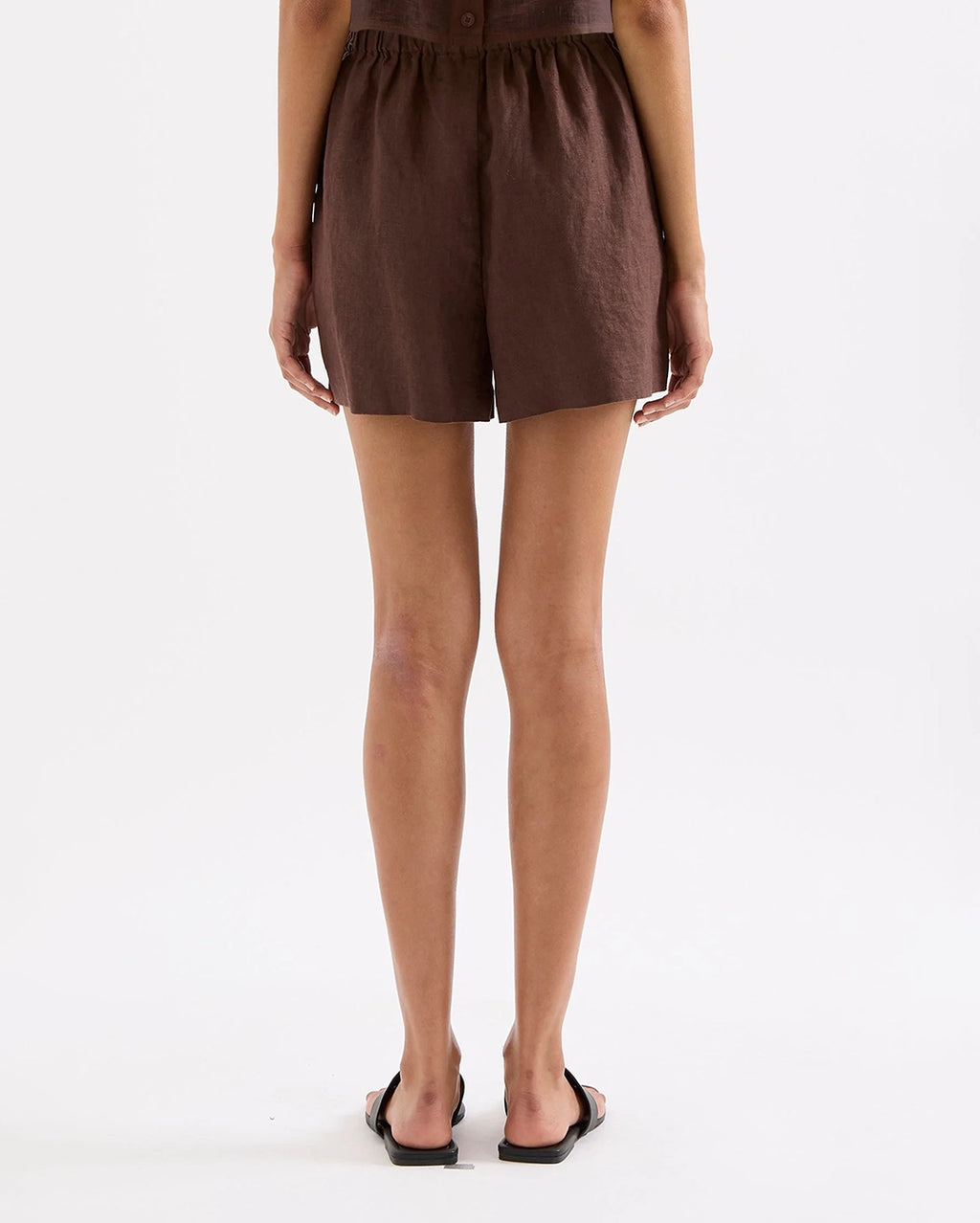 Theo Linen Short - Chocolate by Nude Lucy - view 5