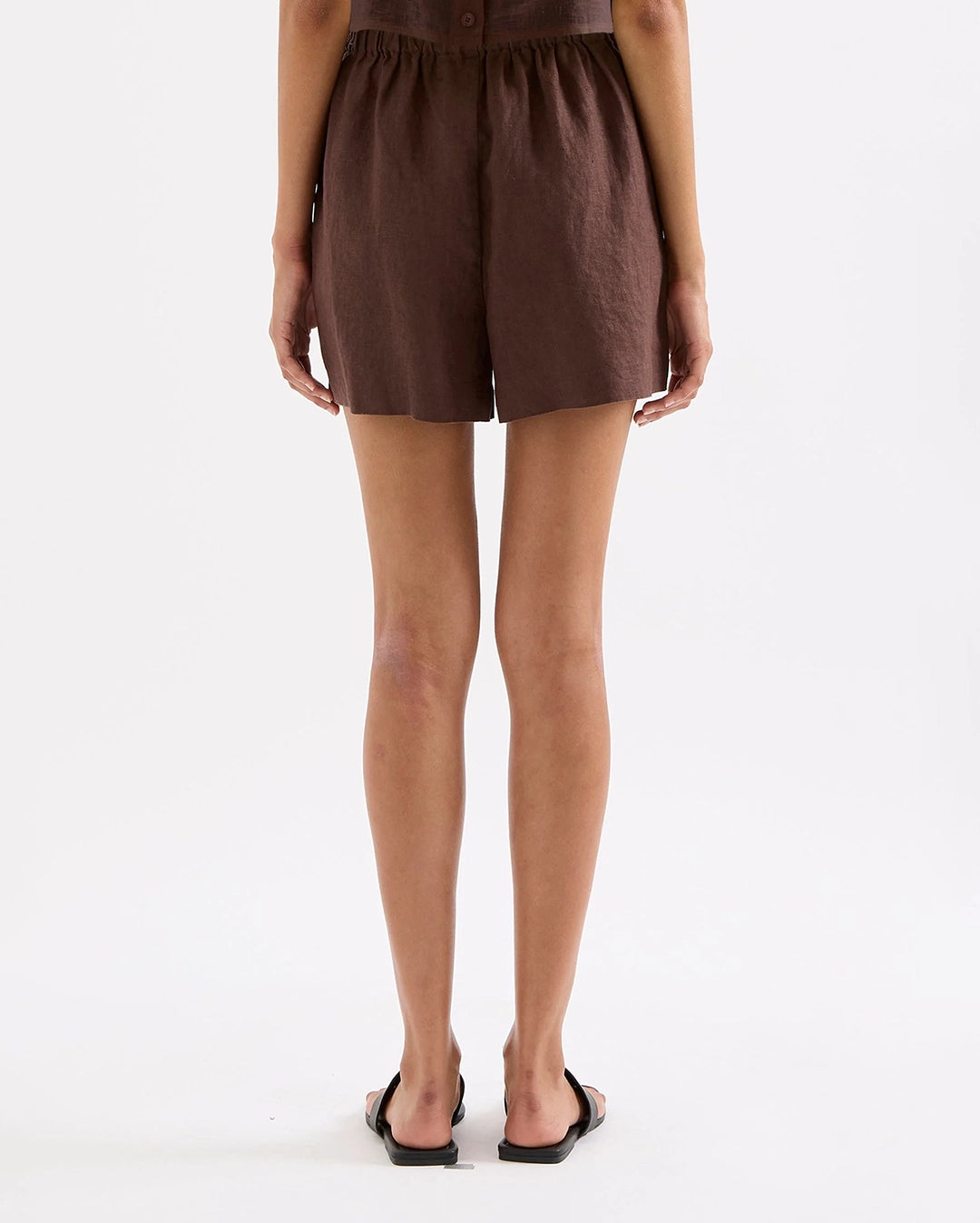 Theo Linen Short - Chocolate by Nude Lucy - view 5