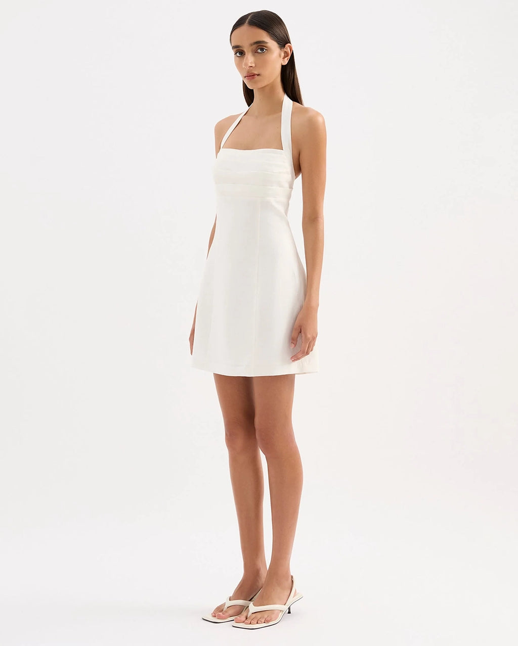 Reyes Linen Mini Dress - White