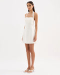 Reyes Linen Mini Dress - White by Nude Lucy