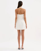 Reyes Linen Mini Dress - White by Nude Lucy - view 4