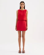 Lotta Linen Mini Skirt - Vermillion by Nude Lucy - view 6