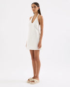 Zayda Linen Mini Dress - White by Nude Lucy - view 5