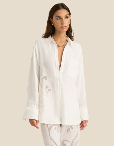 Riley Shirt - Lotus Broderie