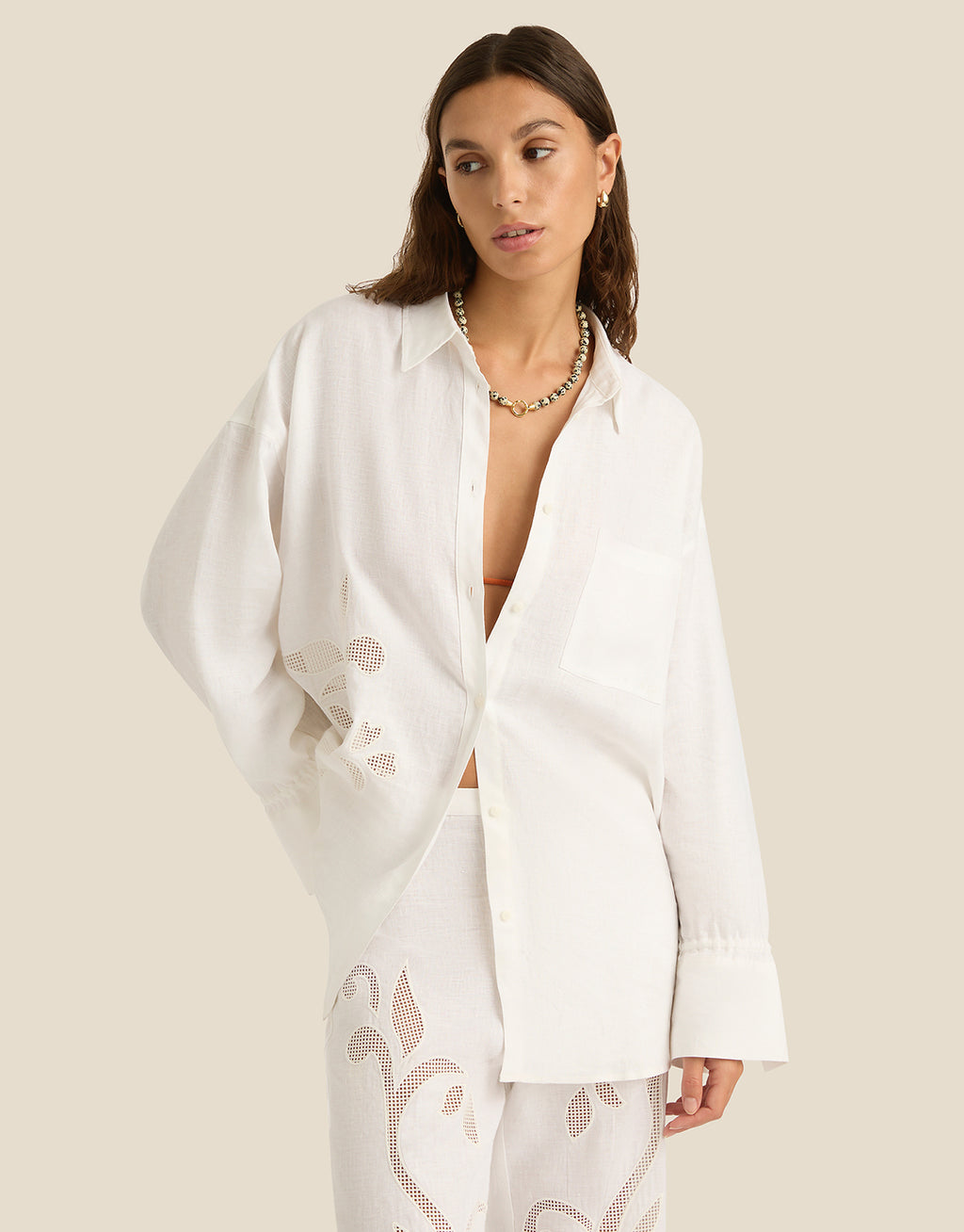 Riley Shirt - Lotus Broderie