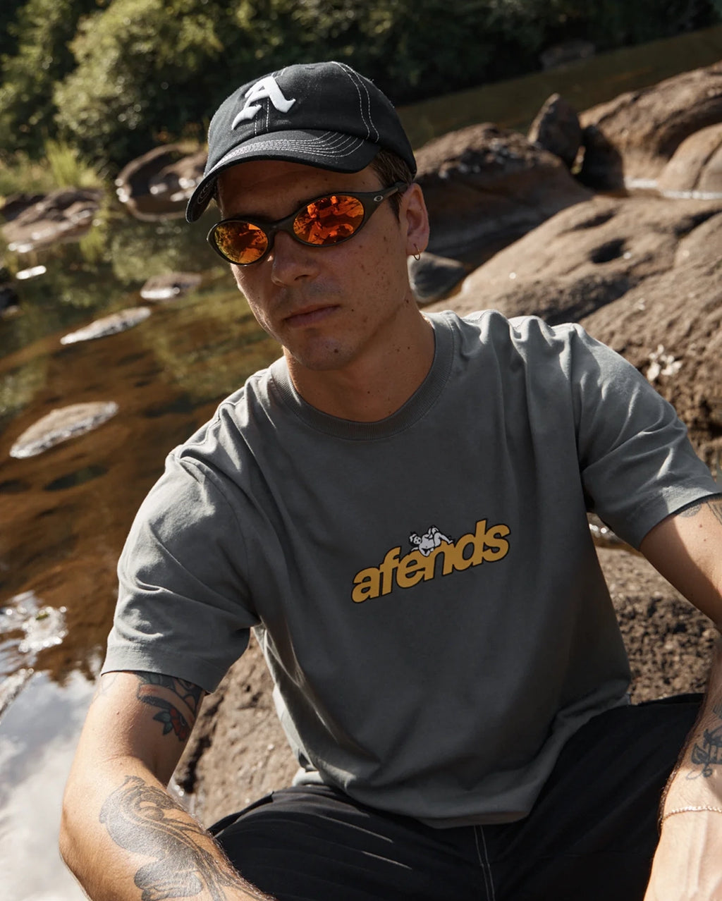 Angel Boy Retro Tee - Washed Sycamore by Afends - view 8