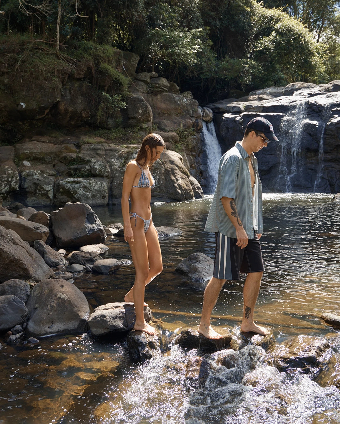 Pinned Short Sleeve Shirt - Sycamore Stripe by Afends - view 7