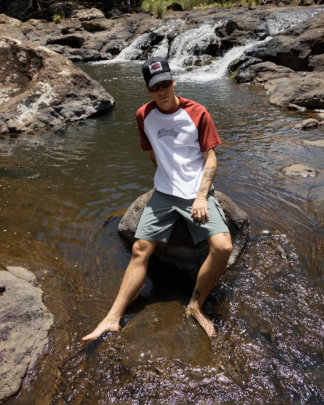 Summit 22" Pleated Cargo Short - Washed Sycamore by Afends - view 10