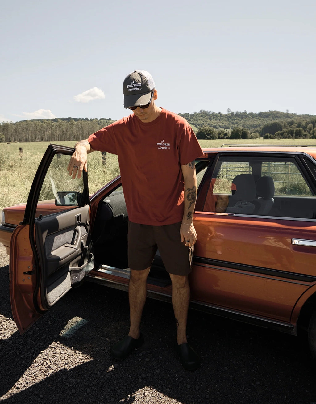 Sonoran Boxy T-Shirt - Washed Burgundy by Afends - view 2