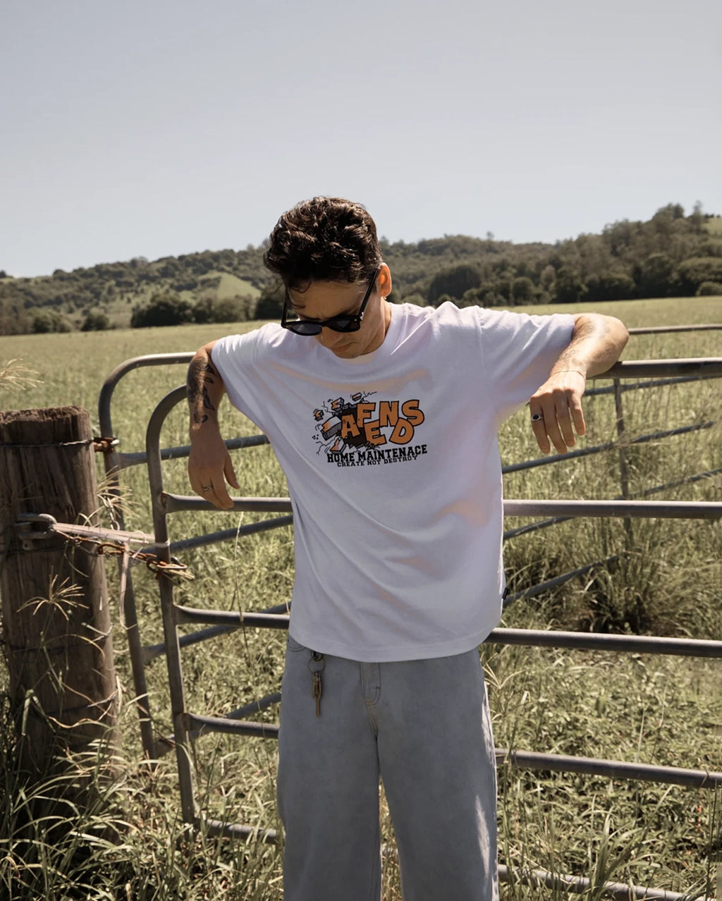 Maintenance Boxy Tee - White by Afends - view 7