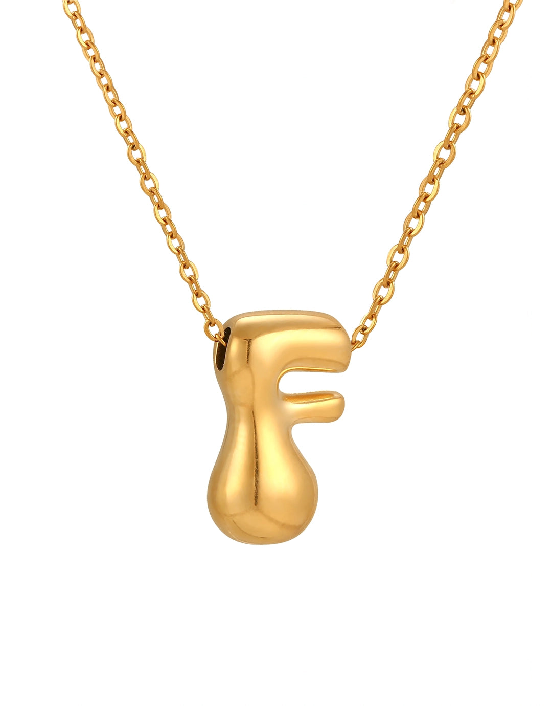 Cloud Letter Pendant Necklace - Gold