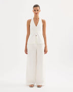 Zayda Linen Vest - White by Nude Lucy - view 2