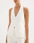 Zayda Linen Vest - White by Nude Lucy