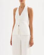 Zayda Linen Vest - White by Nude Lucy - view 4