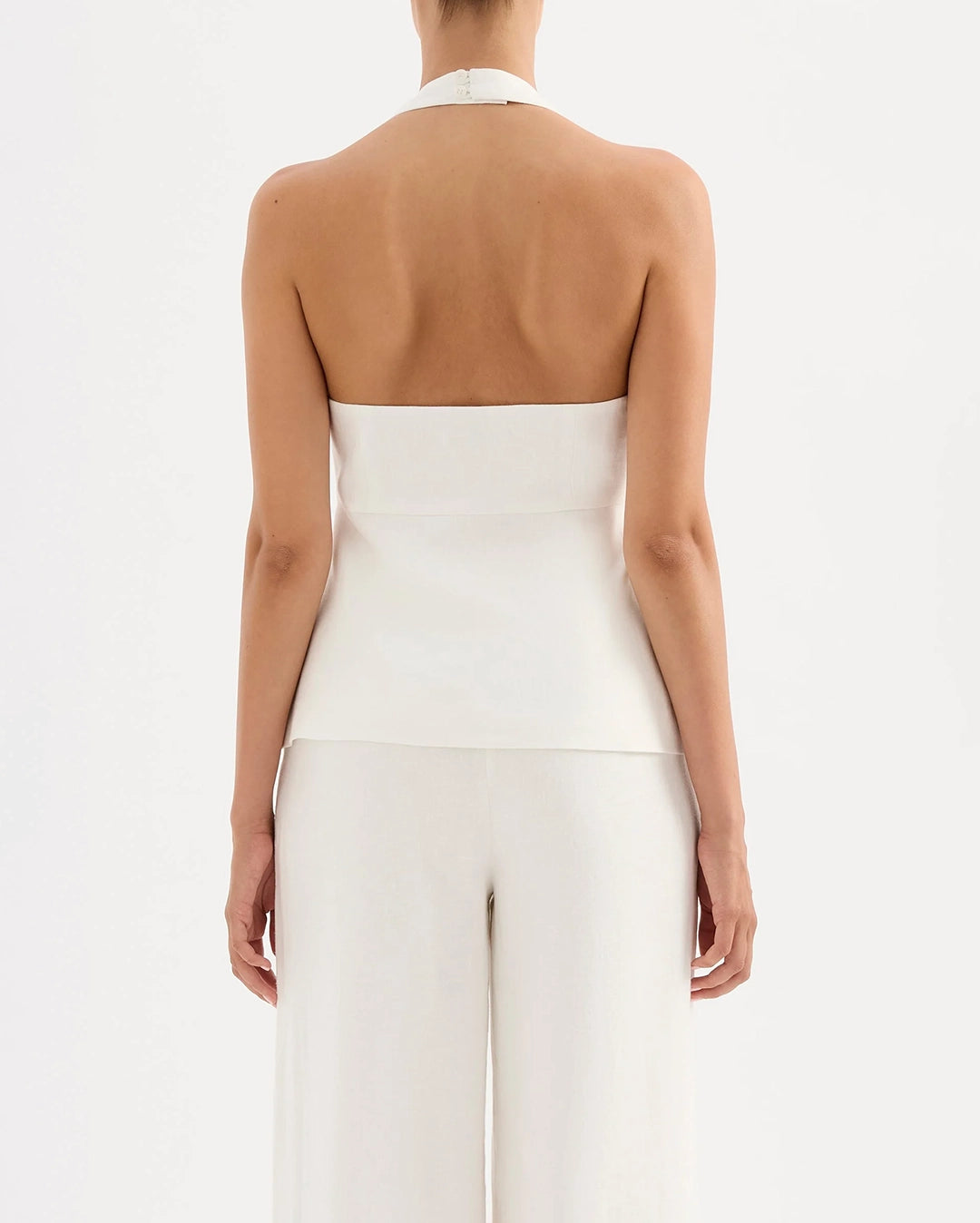 Zayda Linen Vest - White