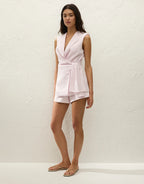 Jagger Wrap Vest - Pale Pink by Faithfull The Brand - view 3