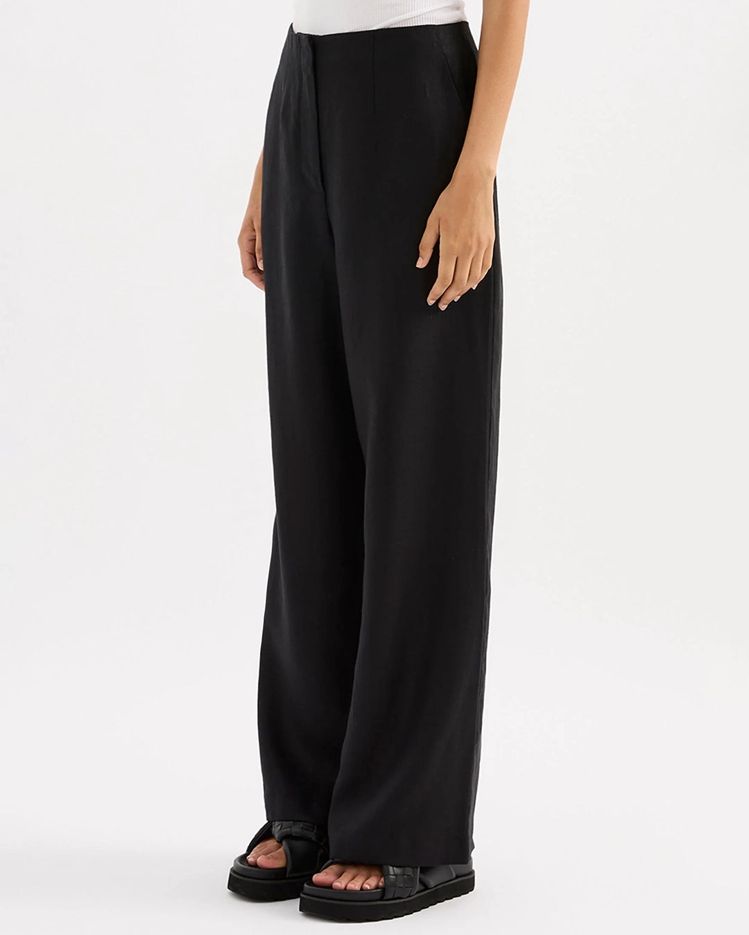 Marli Linen Pants - Black