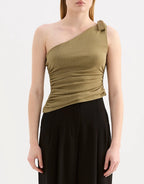 Flora Mesh Top - Deep Olive by Nude Lucy - view 2