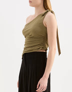 Flora Mesh Top - Deep Olive by Nude Lucy - view 4