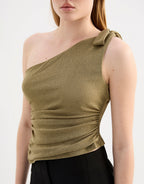Flora Mesh Top - Deep Olive by Nude Lucy - view 5