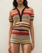 Sable Polo Shirt - Murano Stripe - Faithfull The Brand