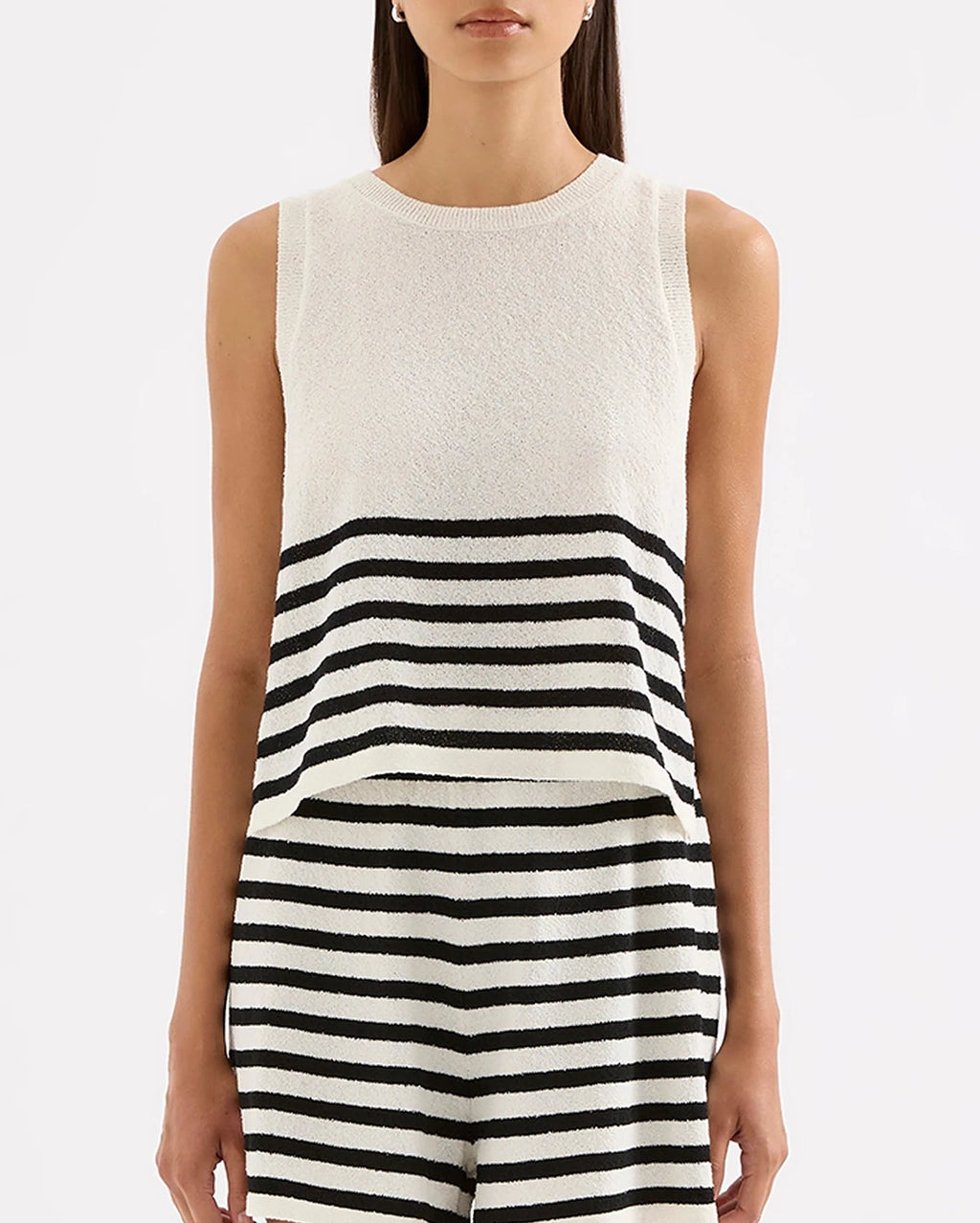 Marika Knit Tank - Black Stripe by Nude Lucy - view 2