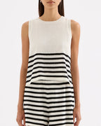 Marika Knit Tank - Black Stripe by Nude Lucy - view 2