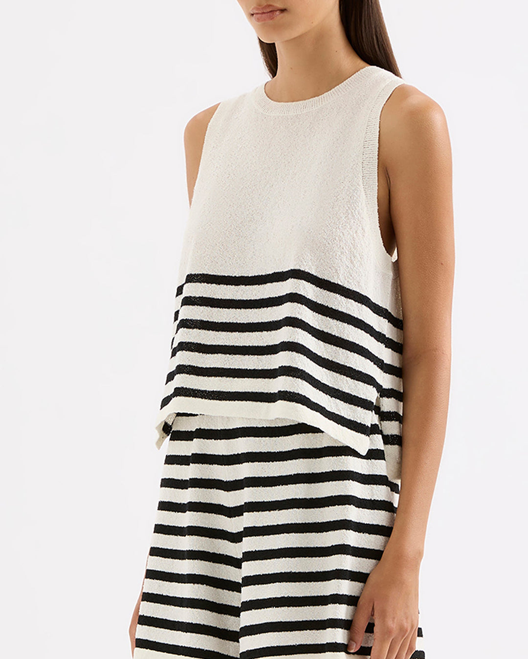 Marika Knit Tank - Black Stripe by Nude Lucy - view 4