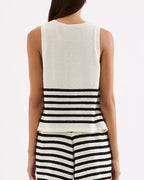 Marika Knit Tank - Black Stripe by Nude Lucy - view 5