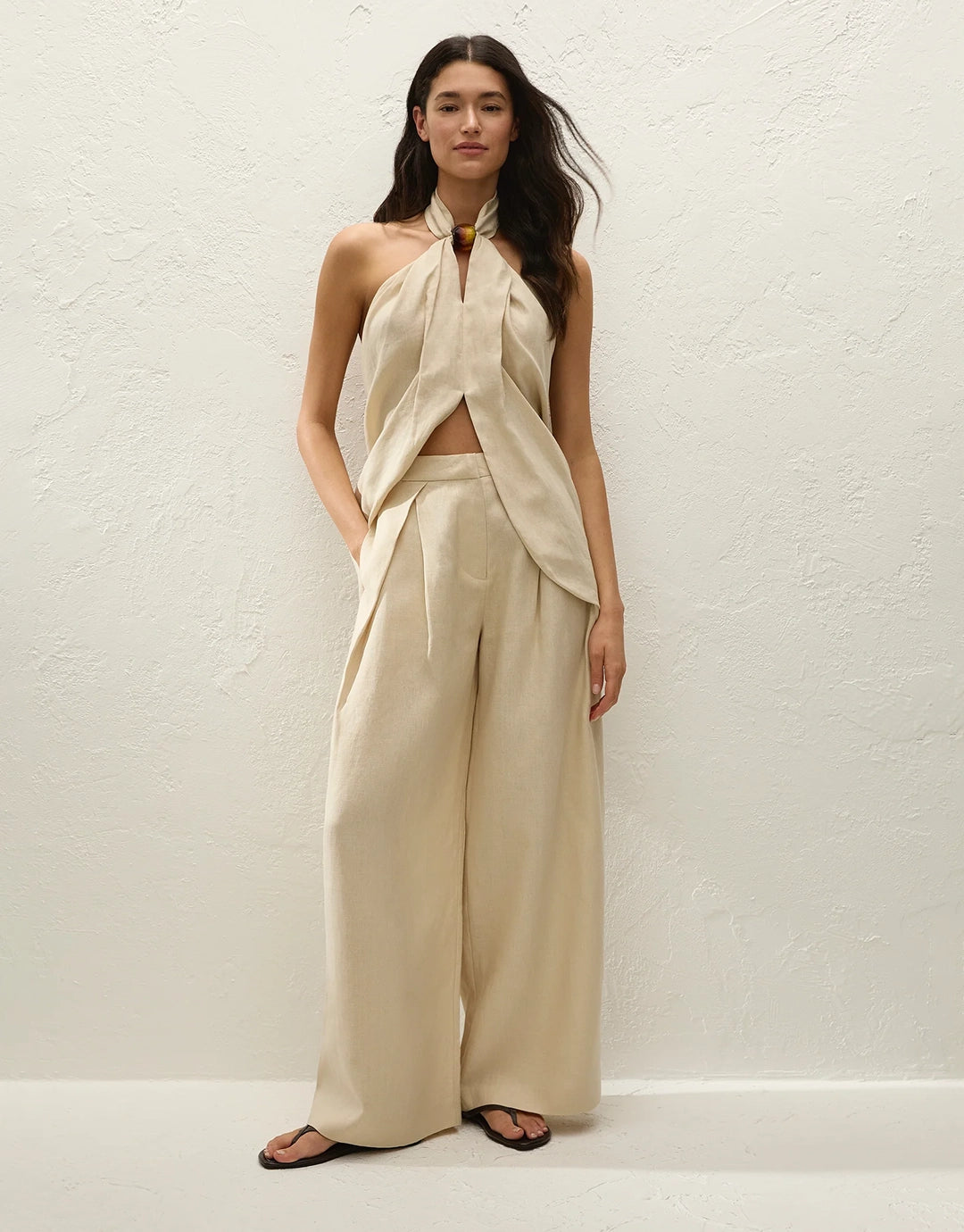 Sofia Trouser - Panna by Faithfull The Brand - view 2