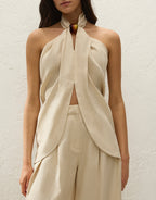 Biba Halter Top - Panna by Faithfull The Brand - view 3