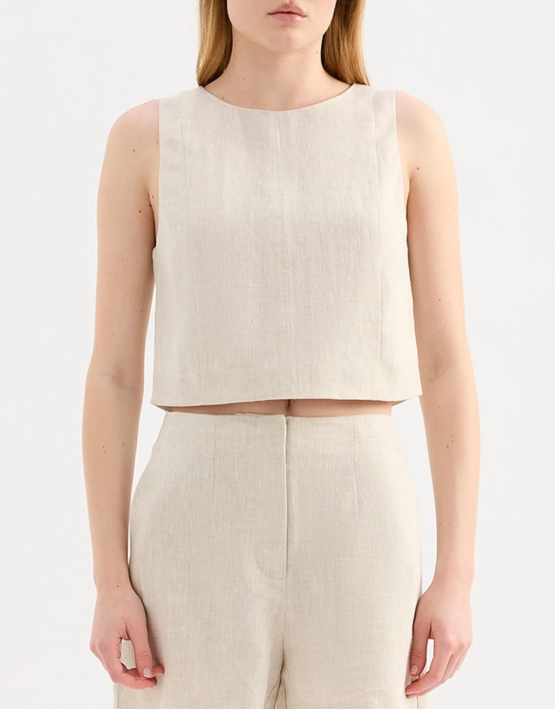 Marli Linen Top - Natural