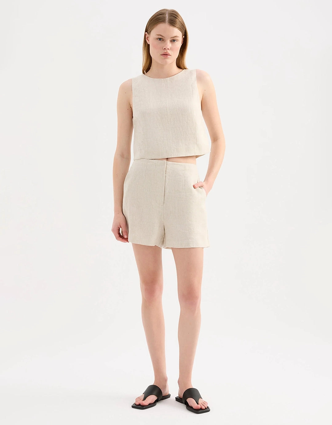 Marli Linen Short - Natural