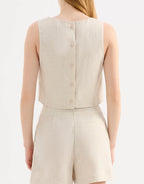 Marli Linen Top - Natural by Nude Lucy - view 4