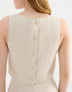 Marli Linen Top - Natural by Nude Lucy - view 5