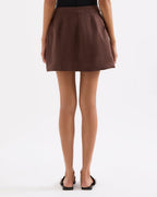 Theo Linen Skirt - Chocolate by Nude Lucy - view 5