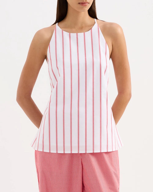 Anouk Stripe Top - White Stripe by Nude Lucy - view 2