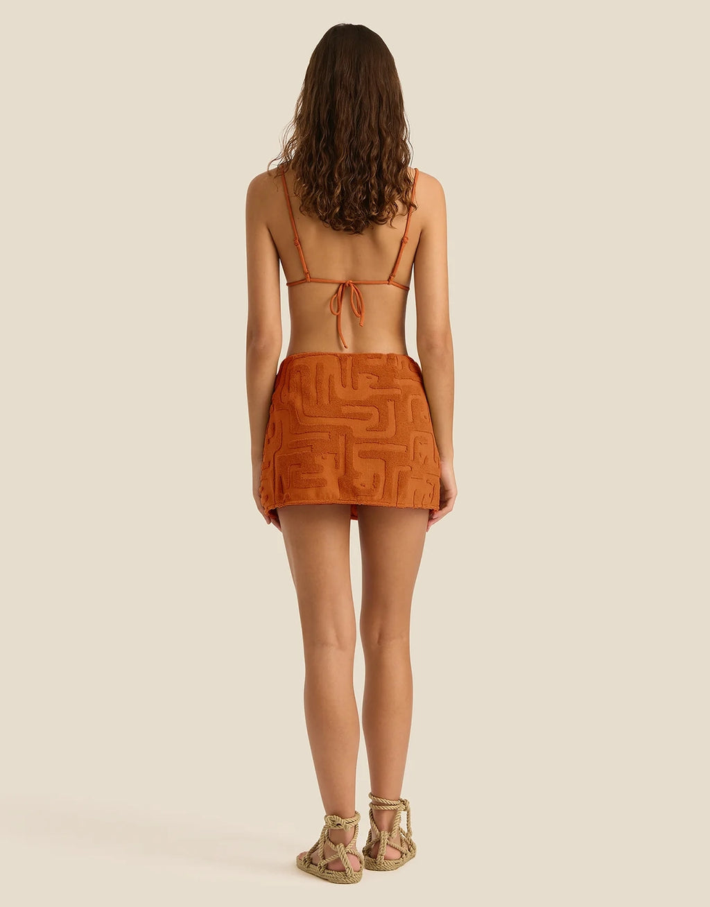 Towelling Wrap Skirt - Kin Clay