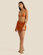 Towelling Wrap Skirt - Kin Clay by Soleil Soleil - view 3