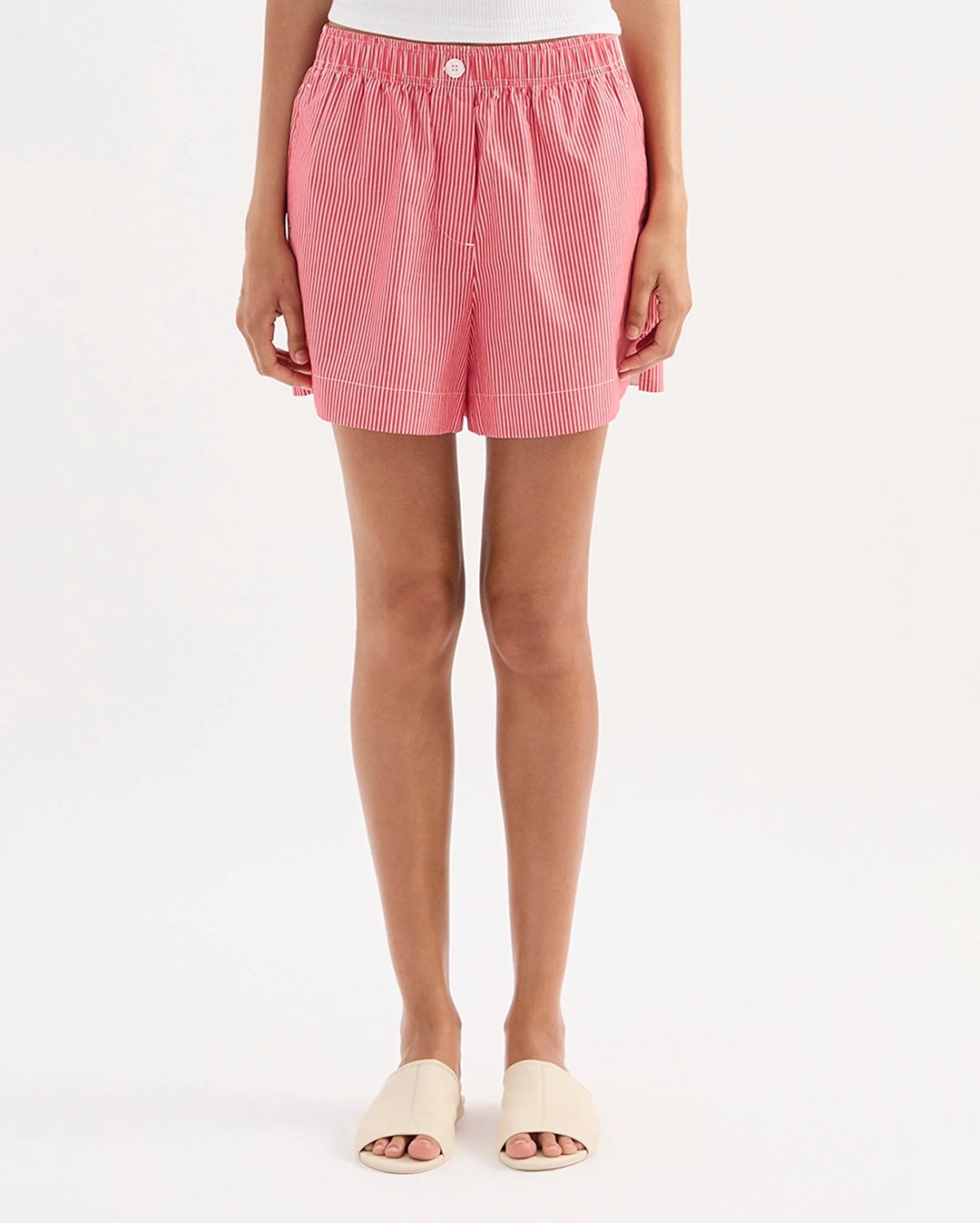 Anouk Stripe Shorts - Red Stripe