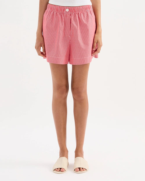 Anouk Stripe Shorts - Red Stripe by Nude Lucy