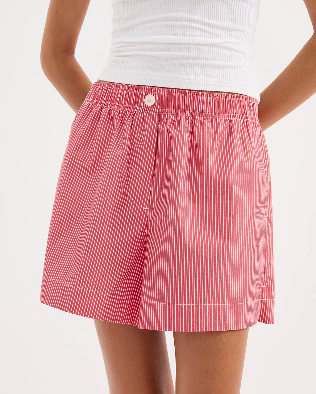 Anouk Stripe Shorts - Red Stripe