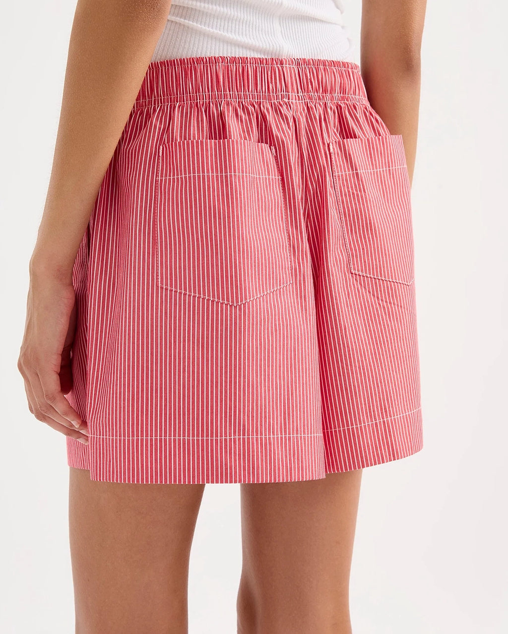 Anouk Stripe Shorts - Red Stripe
